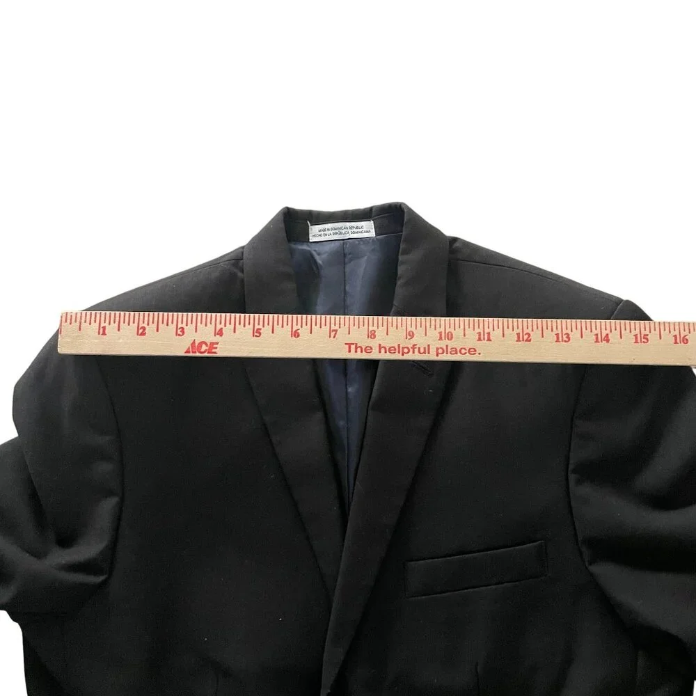 Izod Wool Single-Breasted Blazer Jacket Boys Size 16 Black Business Career - Picture 13 of 13